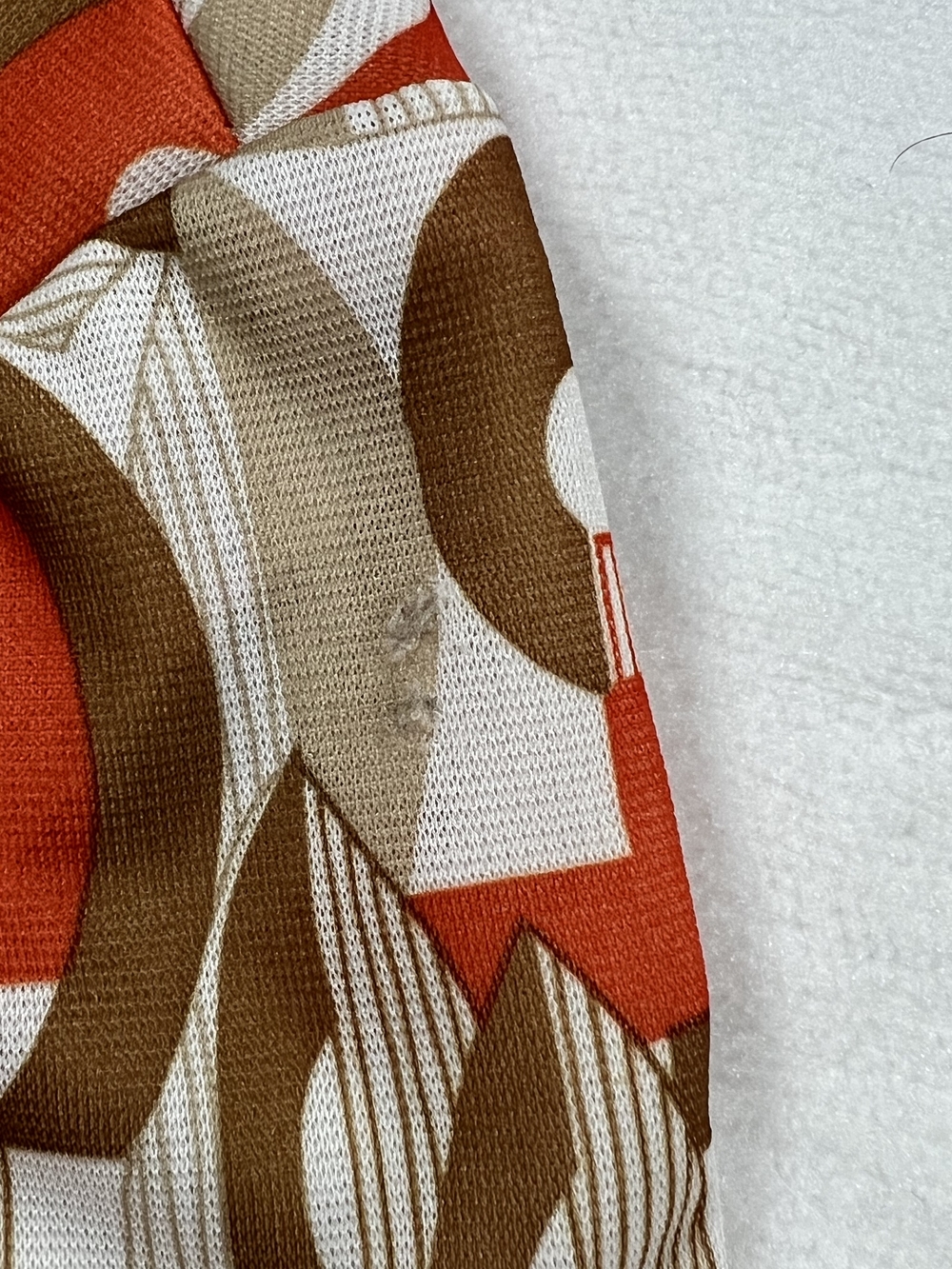 Leslie Fay Beige, Tan and Orange Geometric Mini Dress - Picture 4 of 7